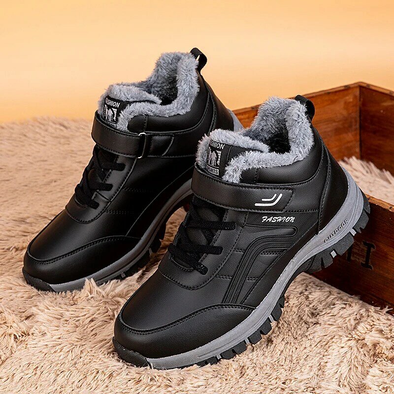 Nine o'clock Winter Men's High Boots Outdoor Warm Lining Anti-skid Couple Shoes Fashion Casual Female Snow Boots Soft Comfort