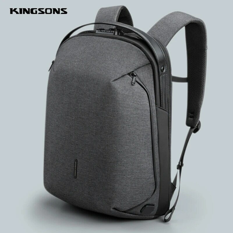 Kingsons 2020 New High-end Man Backpack Fit 15 inch Laptop USB Recharging Multi-layer Space Travel Waterproof Anti-thief Mochila