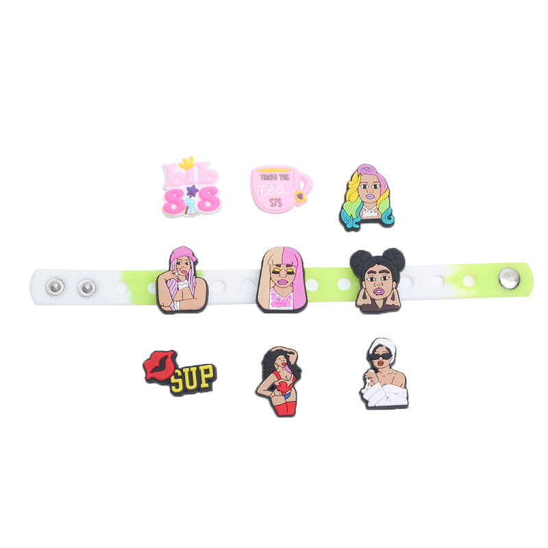 New product 1pc shoe decoration shoe charms/shoe accessories for clogs kids school gift fit wristband