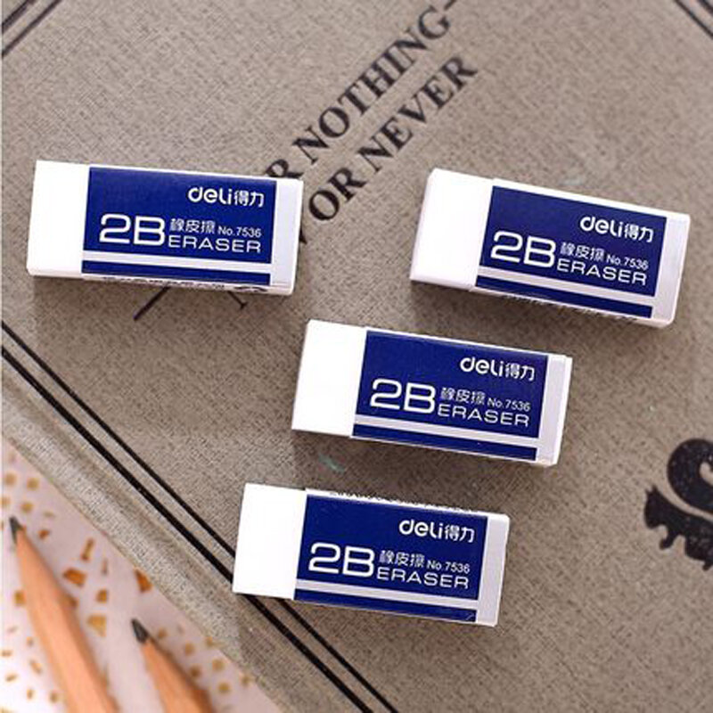 10PCS DELI eraser 7536 2B eraser clean without leaving any trace wholesale student supplies eraser