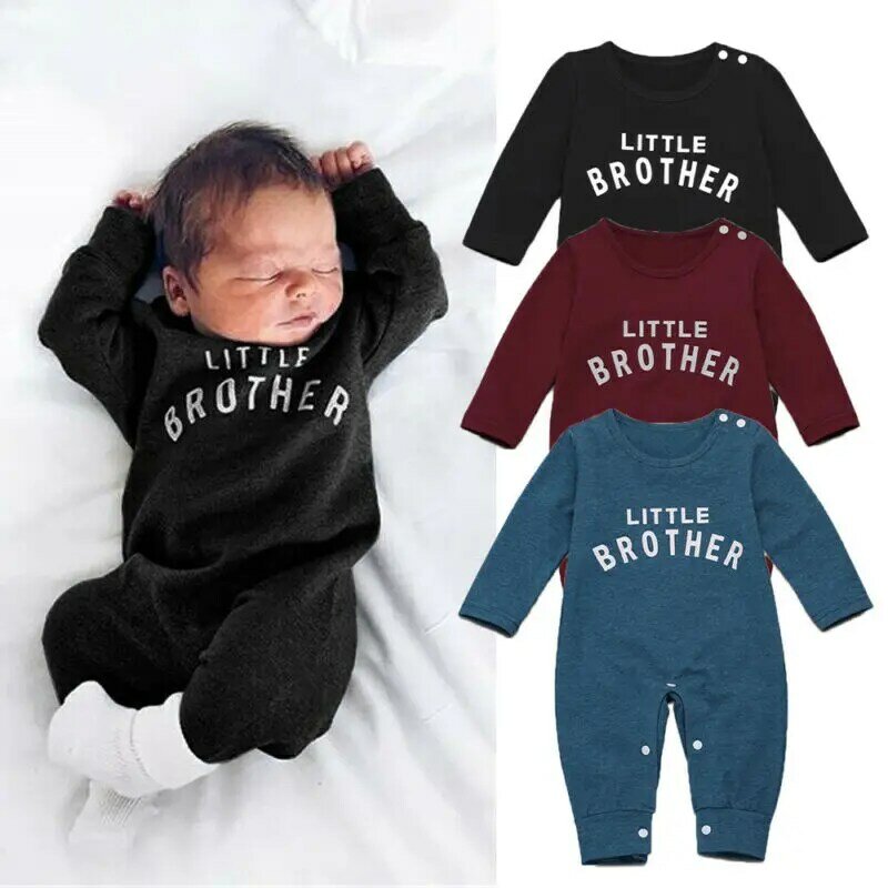 Conjuntos de ropa para bebés y niños recién nacidos, Pelele de algodón de manga larga con estampado de letras, traje cómodo, 2021