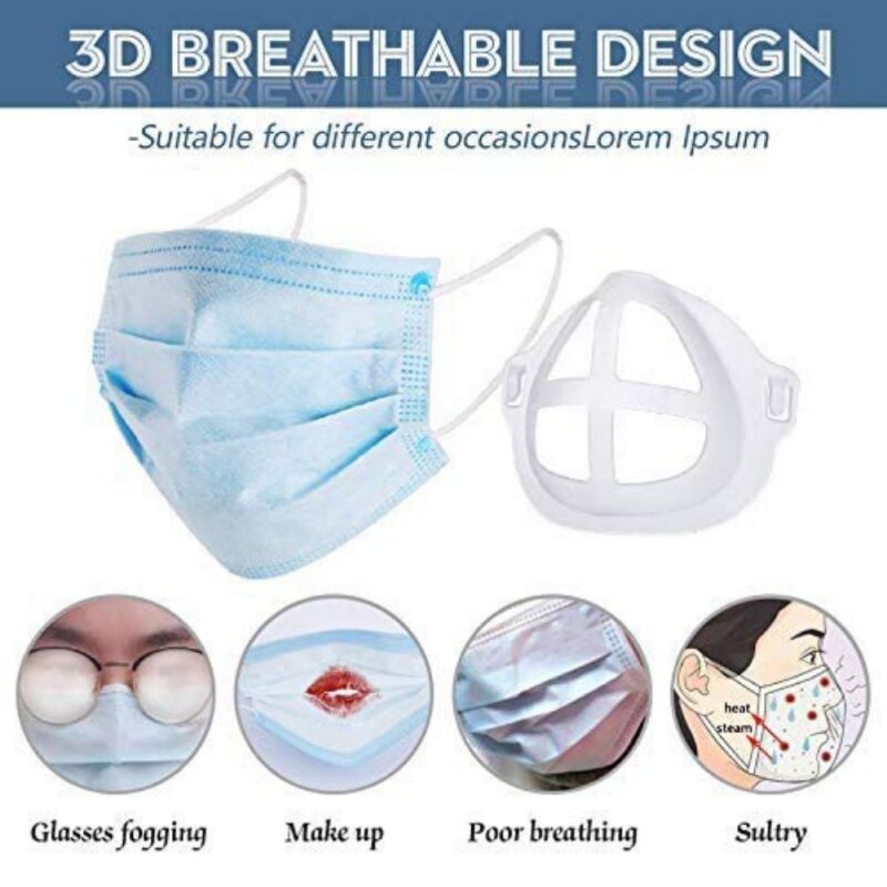 1/5/10/20Pcs Unisex 3D Face Mouth Support Frame For Adult/Kids Washable and Reusable Food Grade Silicone Protector