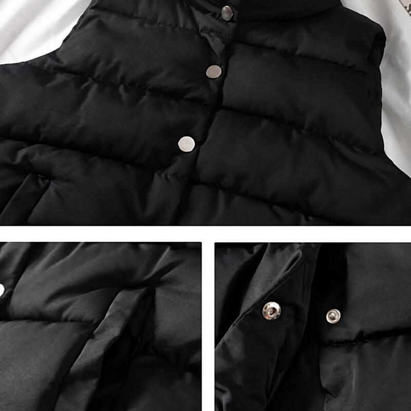 여성 가을 겨울 민소매 조끼 포켓 버튼 다운 조끼 따뜻한 코트 조끼 따뜻한 코트