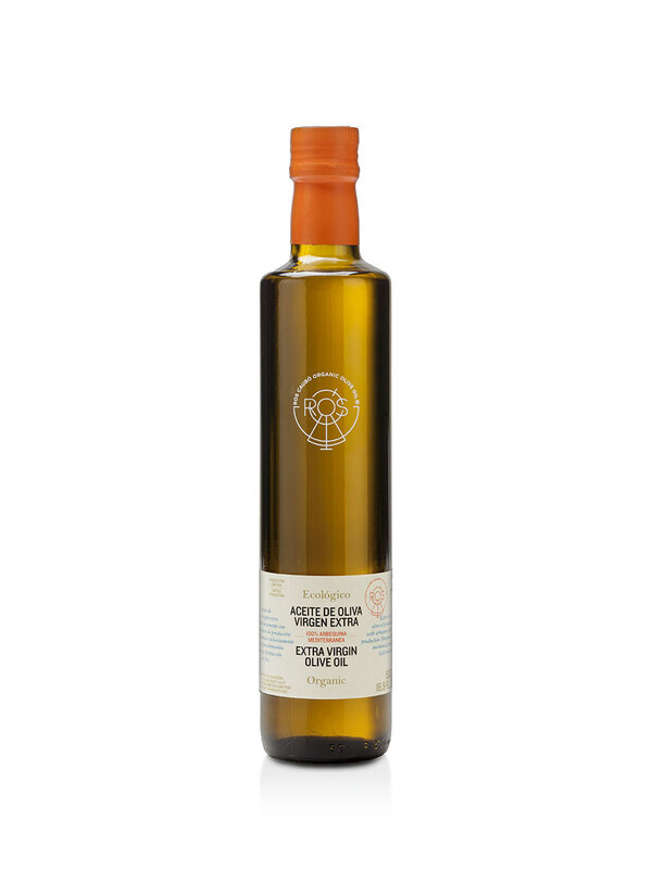 Huile d'olive EXTRA vierge bio variété ARBEQUINA, ROS CAUBÓ 500 ML