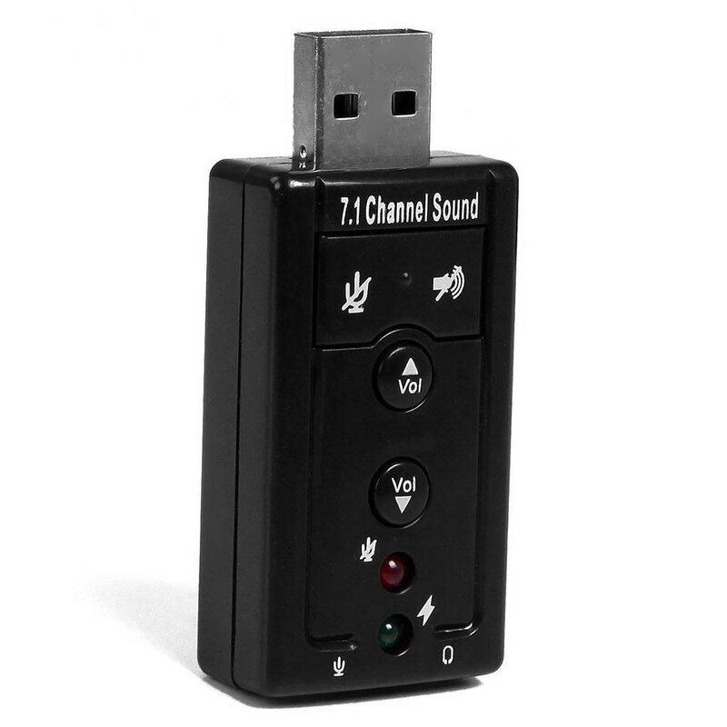 Externe USB Soundkarte 7,1 Kanal 3D Audio Adapter 3,5mm Headset MIC Ersatz für PC Desktop Notebook