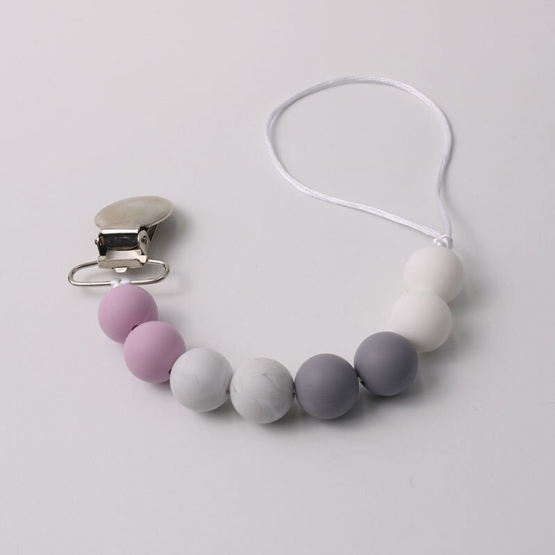 Silicone Pacifier Clips Chain Food Grade Nipple Holder for Infant Baby Shower Gift