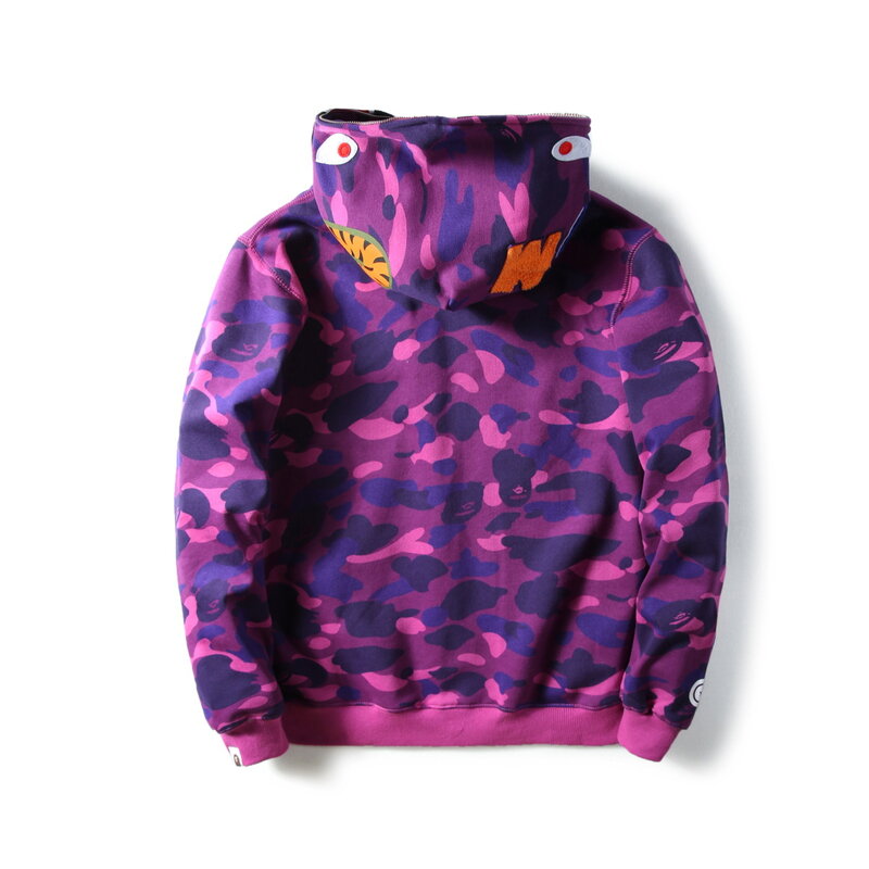2021 Nieuwe Hoodies Winter Mode Camouflage Koppels Casual Vest Hooded Bape Shark Streetwear Mannen Vrouwen Jas Jas Hip Hop