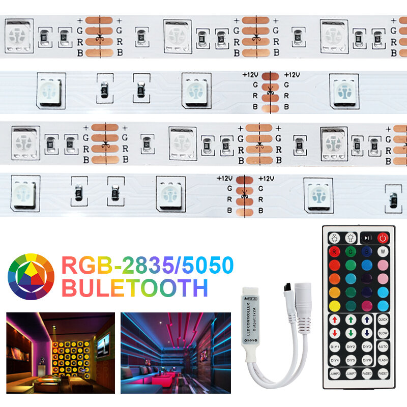 12V Led 스트립 방수 와이파이 유연한 램프 SMD2835 5050 테이프 RGB Iuces 조명 스트립 리본 다이오드 DC LED 조명 블루투스