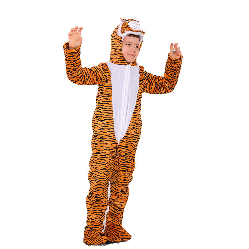 Little Tiger Cosplay Jumpsuit For Boys Zoo Animals Halloween Costumes For Kids Homewear Pajamas Performance Show