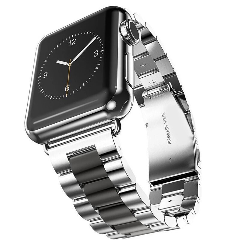 Correa de acero inoxidable para Apple watch, banda de 40mm, 44mm, 5 4 3, correa de reloj de 38mm y 42mm, pulsera deportiva de Metal para iWatch 3 2 1