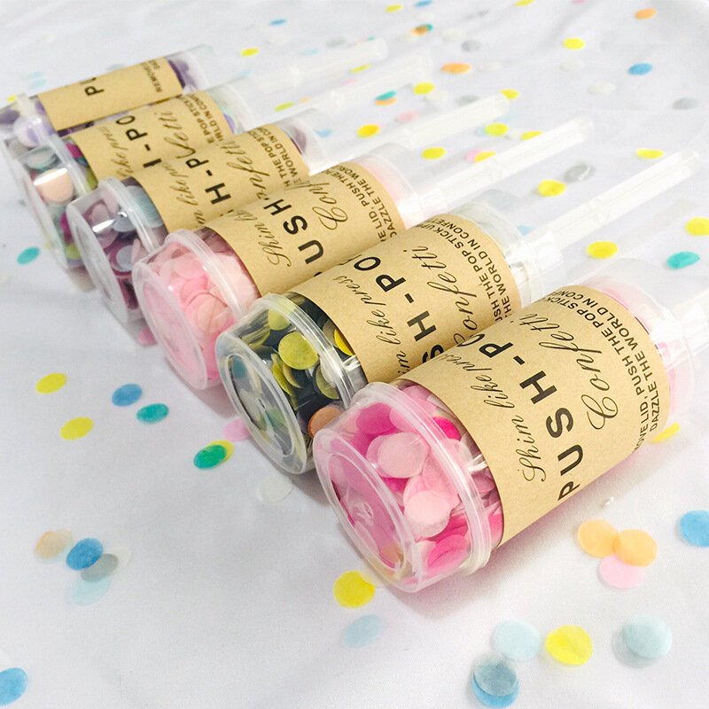 Confettis de salut en feuille d'aluminium multicolore, Tube de maintien, décoration de fête d'anniversaire, de noël, de mariage
