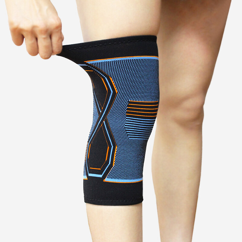 Pelindung Lutut Rajutan Nilon Tiga Dimensi Bernapas Baru untuk Pria dan Wanita, Pelindung Lutut untuk Kebugaran, Berlari, Bersepeda A