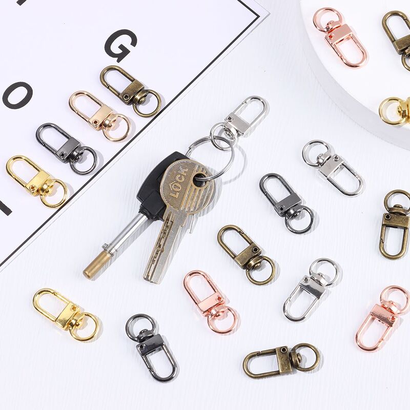 5Pcs Hardware Jewelry Making Bag Part Accessories Split Ring Collar Carabiner Snap Hook Bags Strap Buckles Lobster Clasp