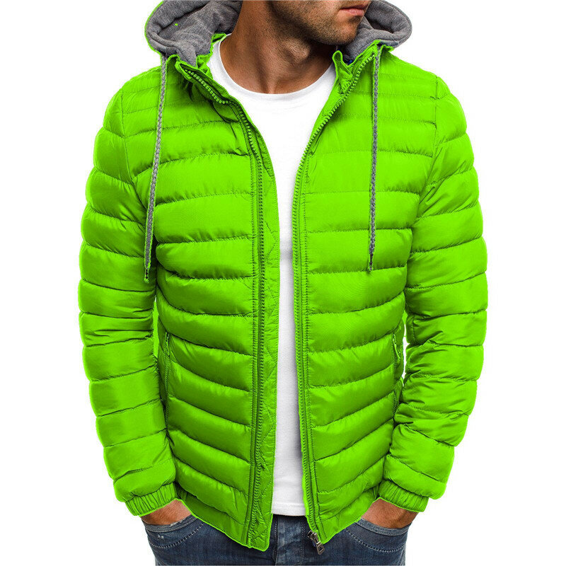 Yvlvol冬のジャケットの男性2020新ファッションフード付き男性パーカージャケットメンズ固体厚手のジャケットとコートの男冬パーカー