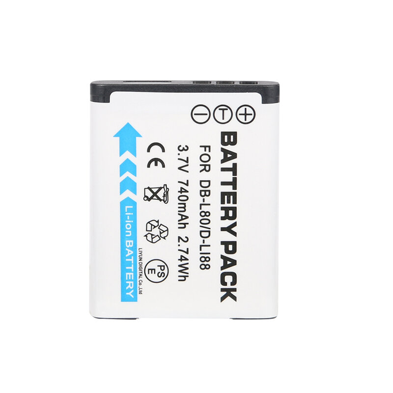 Ohd Originele Hoge Capaciteit Camera Batterij D-LI88 DLI88 DBL80 Voor Pentax Optio P70 P80 WS80 H80 H90 W90 Black Box-18 40C Box18