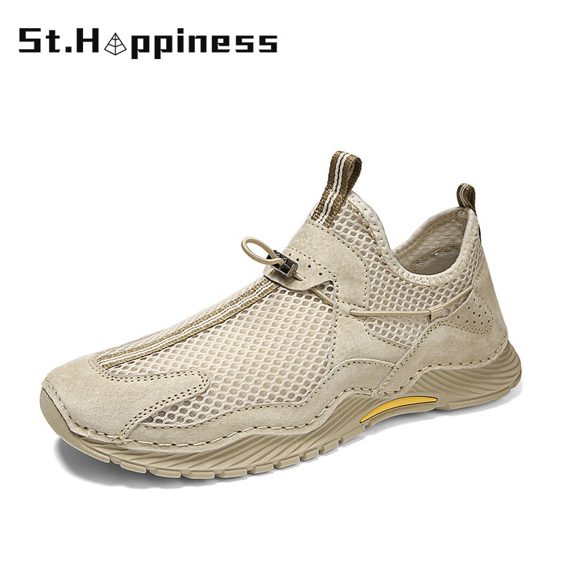 Zapatos informales de malla de moda para hombre, zapatillas de deslizamiento para exterior y caminar, ligeras y suaves, talla grande 47, novedad de verano de 2021