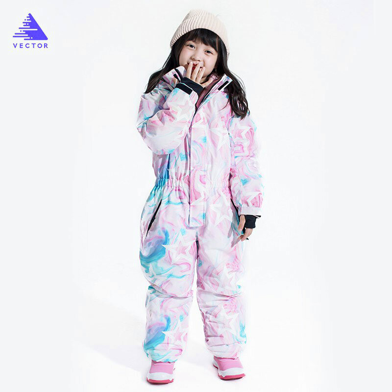 Mono de nieve cálido e impermeable para niños, de una pieza Mono de esquí, traje de esquí de Snowboard para niñas de 30 grados, ropa para niños, novedad de 2021