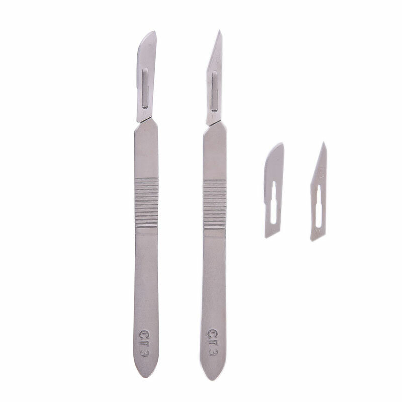 1 Set Dermaplaning Kit Facial & Handle & 10 Disposal Blades Stainless Steel Face Trimmer Beauty Tools