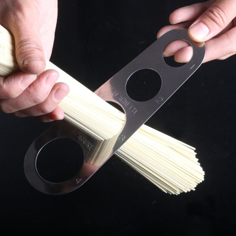4 ثقوب الفولاذ المقاوم للصدأ السباغيتي أداة قياس المعكرونة المعكرونة قياس السباغيتي متر أدوات مطبخ أواني للمطبخ