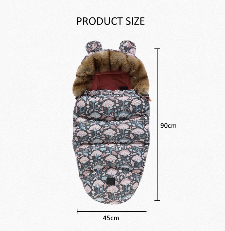 Sac de couchage pour poussette de bébé, enveloppe épaisse et chaude pour l'hiver, coupe-vent, imperméable, avec repose-pieds, amovible