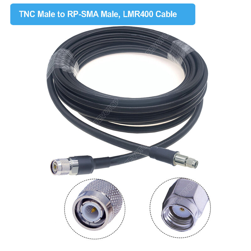 Cable de extensión Coaxial TNC macho a SMA, LMR400 conector macho de alta calidad, baja pérdida, 50-7 Pigtail, 50 ohm, RF