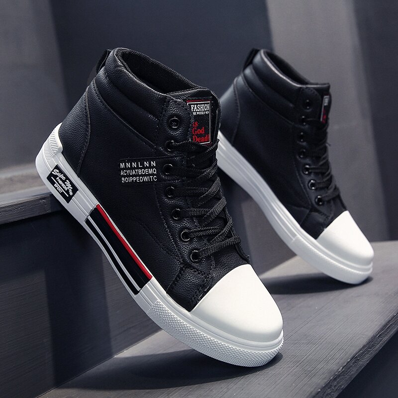 Men's Skateboarding Shoes High Top Sneakers  Breathable White Sports Shoes Students Shoes Street Walking Shoes Chaussure Homme
