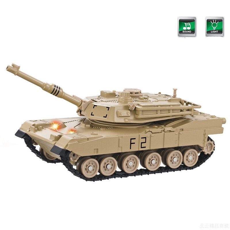 Legering Diecast M1A2 Militaire Combat Tank 1:48 Met 360 Graden Rotatie Knipperende Front Light Model Cadeau Voor Kinderen Collectie Speelgoed