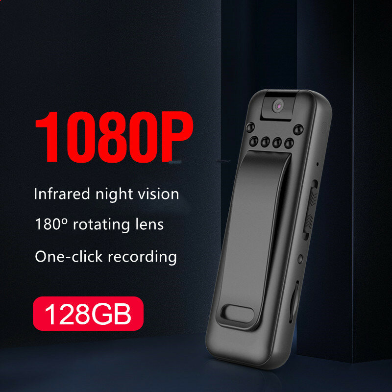 Minicámara 1080P Full HD, grabadora de vídeo, Micro videocámara corporal, grabación de visión nocturna, cámara inteligente para el hogar