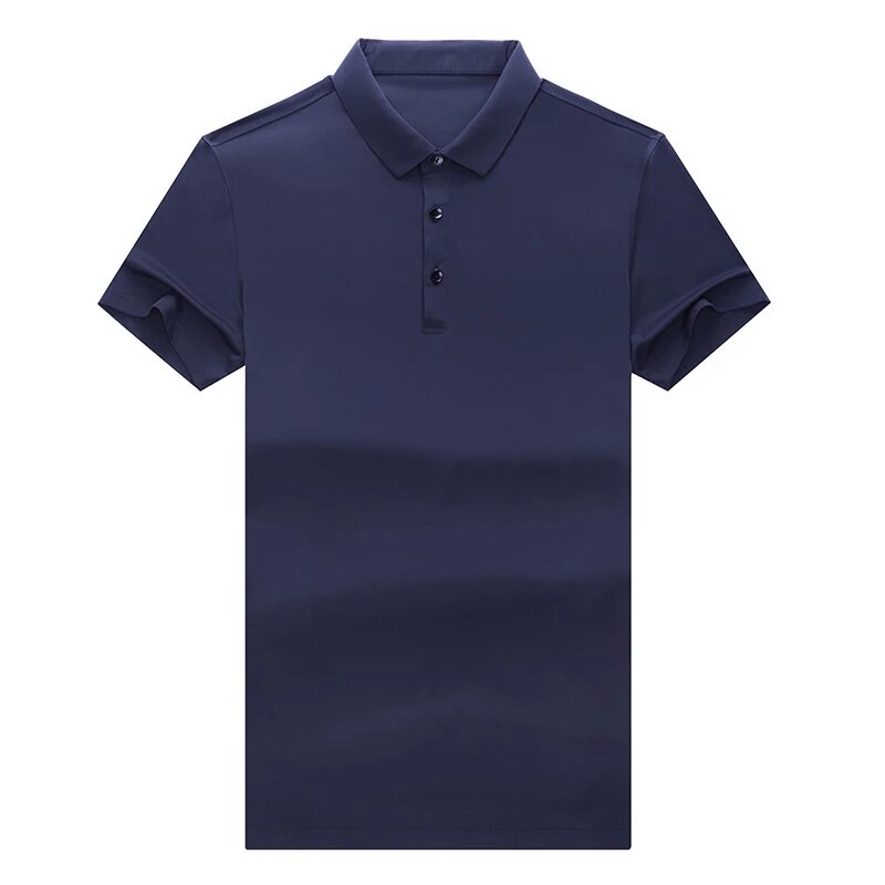 Однотонная Новая цветная мужская летняя хлопковая шелковая футболка на заказ рубашка с коротким рукавом мужская облегающая деловая Повсед...
