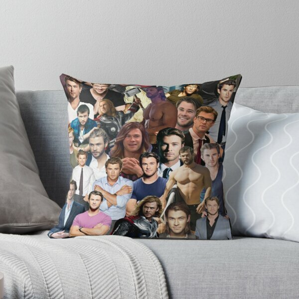 Chris Hemsworth Collage  Soft Decorative Throw Pillow Cover Print Pillow Case Waist  Cover  Pillows NOT Included