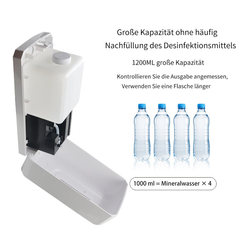 1200ML Wall-Mounted Soap Dispenser, Infrared Intelligent Sensor Soap Dispenser, Hand Sanitizer, Non-Contact Soap Dispenser