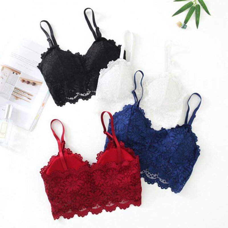 1PCS French Style Bralette Seamless Deep V Lace Bra Wireless Thin Underwear Sexy Lingerie Soft Push Up Bras For Women Hot