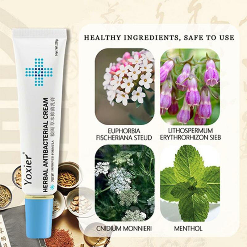 Yoxier 20g Herbal Antibacterial Cream Psoriasis Cream Anti-itch Relief Eczema Skin Rash Urticaria Desquamation Treatment