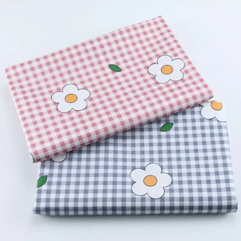 100% algodão tecido infantil xadrez floral para bebê, costura diy tecido têxtil retalhos roupa de cama acolchoado