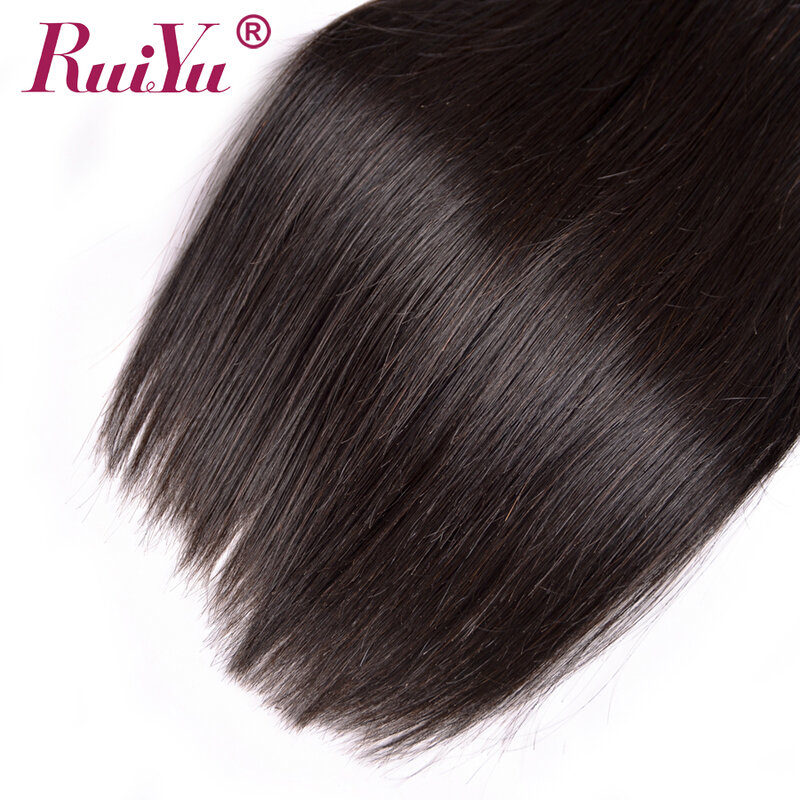 RUIYU ストレート髪バンドル人間の髪バンドルペルーヘアエクステンション 3 束レミーの髪による 3/4 ピース