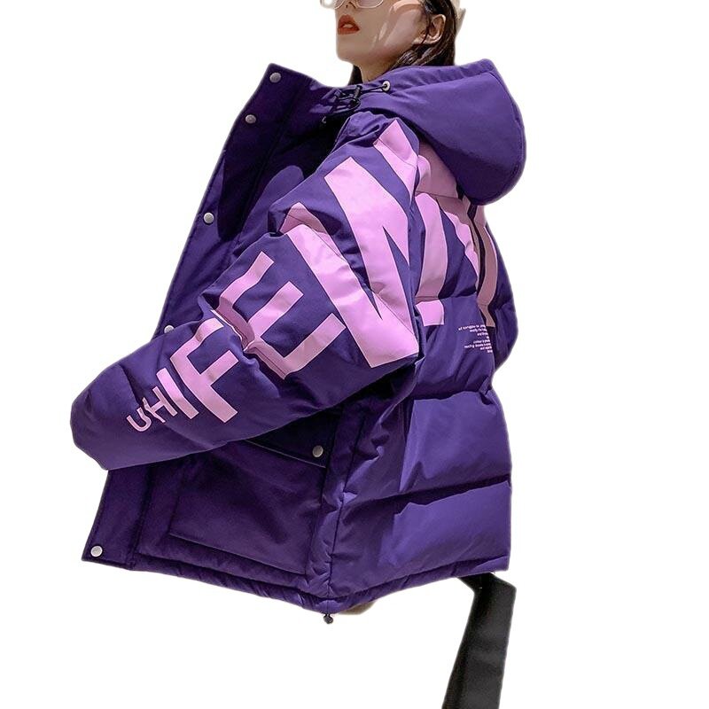 Пуховик из хлопка, женская зимняя куртка средней длины с хлопковой подкладкой, пуховик