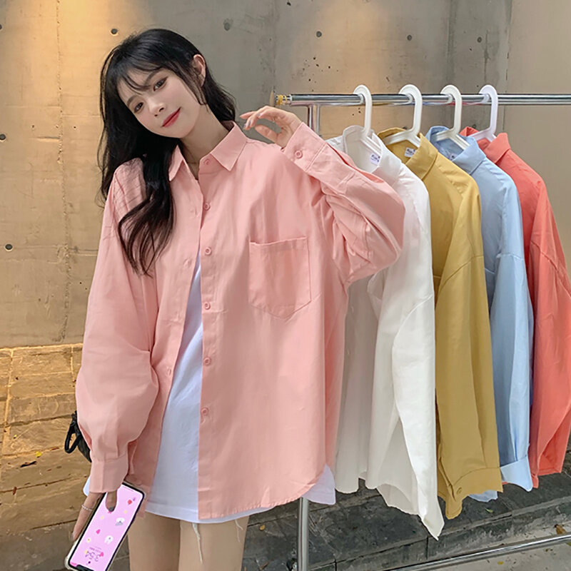 Женская рубашка с длинным рукавом, Женский дизайнерский розовый топ в Корейском стиле для весны и осени, 2021