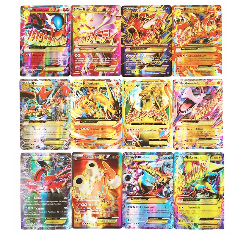 100pcsGX Pokemon Card GX Tag Team No Repeat Card Vmax EX Mega Shining Game Battle Carte Trading Collection Cards English Version