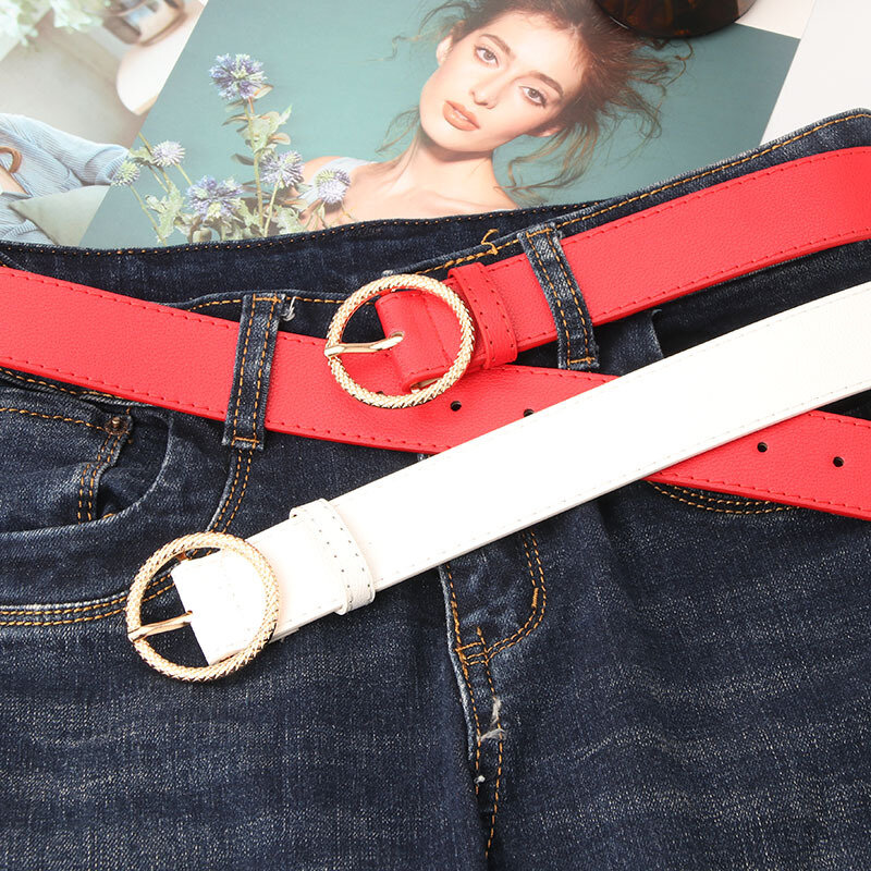 Cintos de couro feminino para jeans vestido cintura cinta pino fivela cinto casual cummerbunds marca de luxo