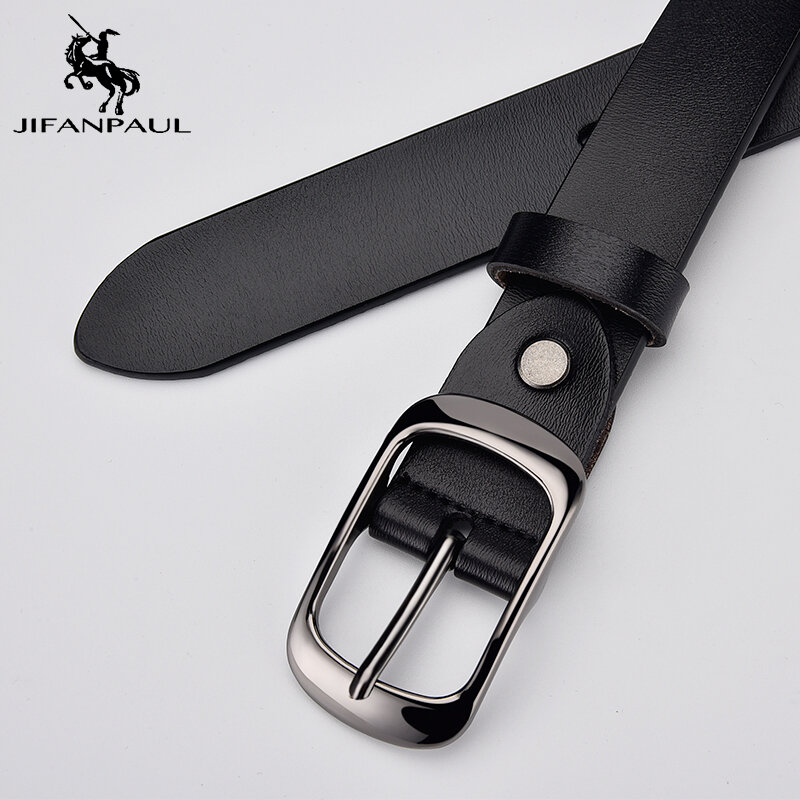 JIFANPAUL-cinturón punk retro de cuero genuino para mujer, hebilla de aleación con pin, de alta calidad, informal, para negocios, tendencia, para Vaqueros