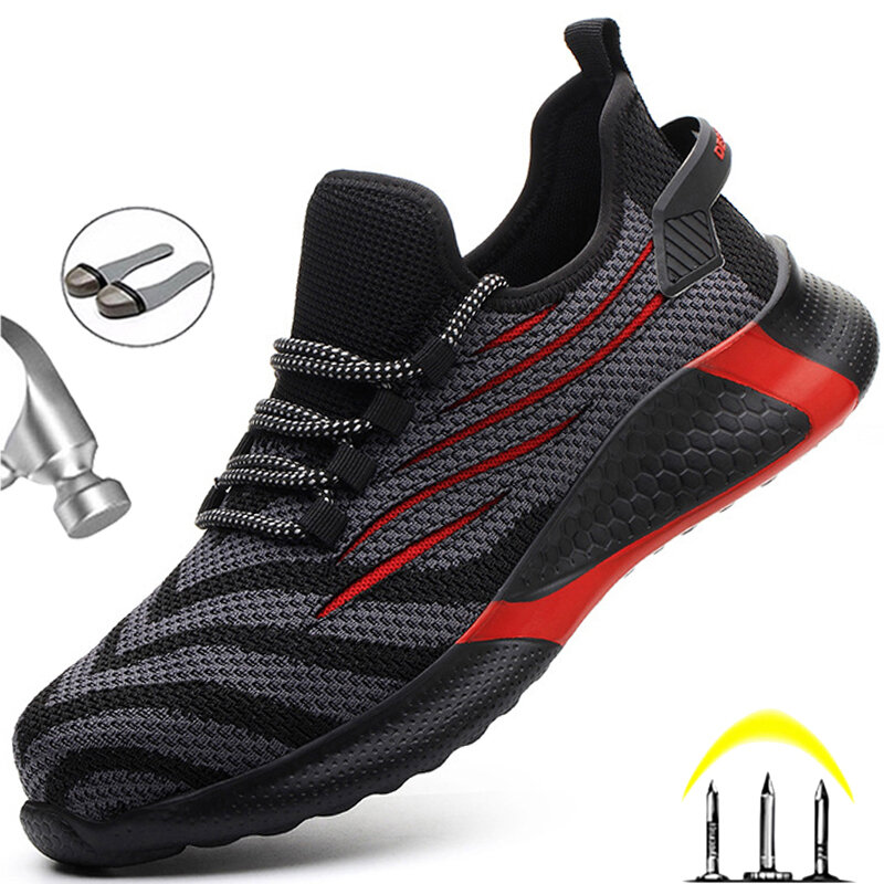 Unzerstörbar Schuhe Männer Sicherheit Arbeit Schuhe mit Stahl Kappe Kappe Punktion-Proof Stiefel Leichte Atmungsaktive Turnschuhe Dropshipping