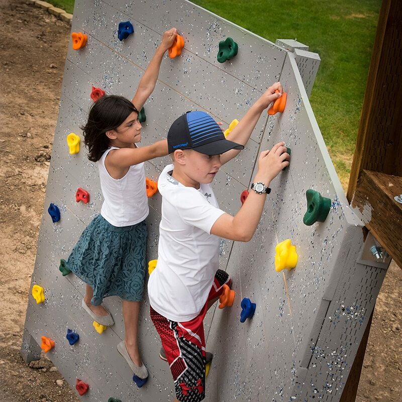 Juegos de escalada en roca para niños, juegos de mano con equipo de montaje, para pared, patio de juegos, interior y exterior