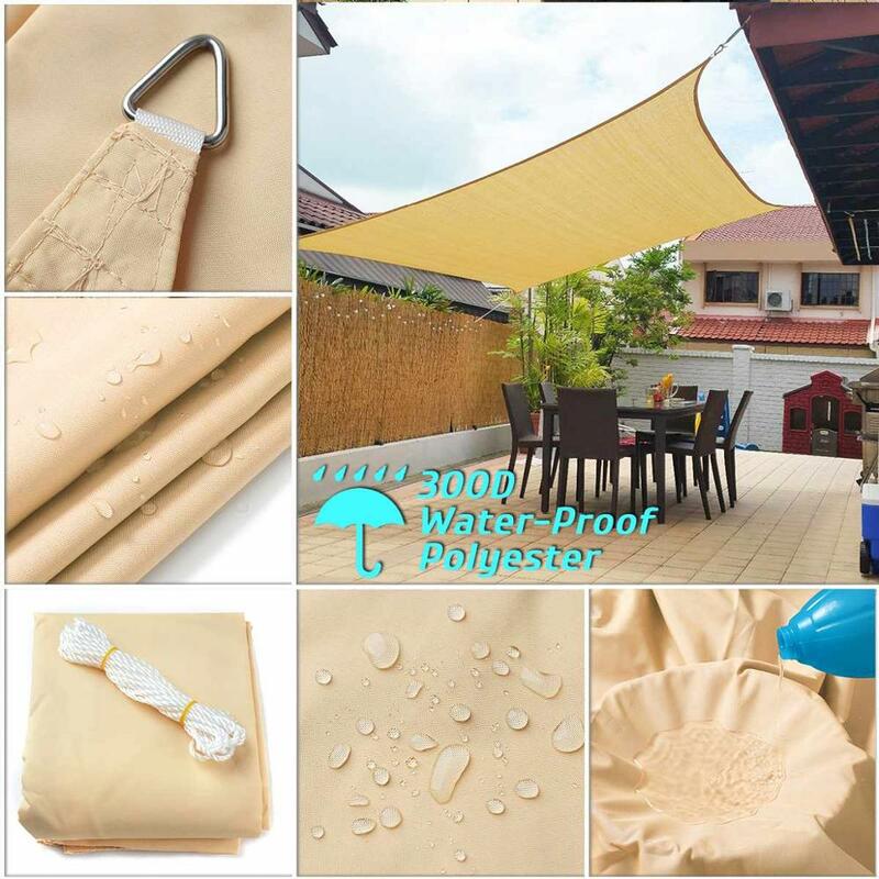 NEW TY Waterproof SunShade Sail Outdoor Awnings For Garden Sun Shade Sail Beach Tent Camping Canopy Yard Sails Pool Partio