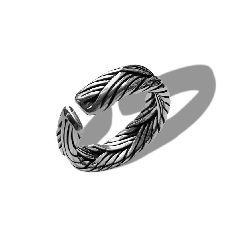 Trenzado par de anillo de plata esterlina anillo de giro de tendencia Retro anillos de compromiso para las mujeres gótico anillo anillos de boda al por mayor