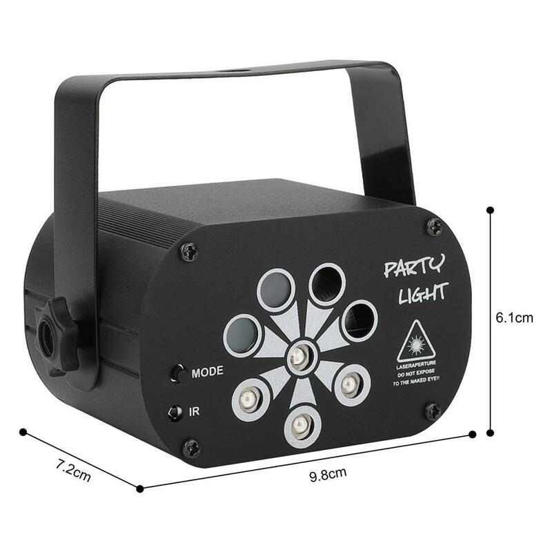 U'king-projetor laser de iluminação remoto, com usb, 60 padrões, rgb, uv, led, 8 orifícios, com controle de som automático, para shows de festas, dj