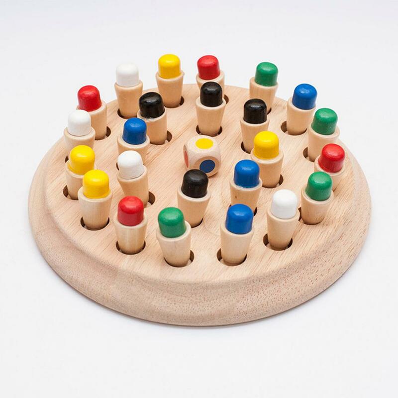 Rctown木製メモリマッチスティックチェスゲーム楽しいブロックボードゲーム子供の早期教育家族パーティーカジュアルゲームパズル
