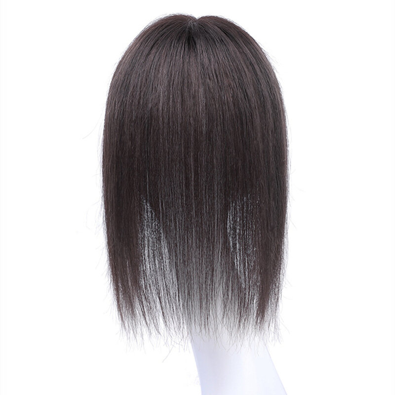 Auréola senhora beleza base do laço cabelo topper brasileiro cabelo humano franja clip em extensão para mulher volume de cabelo fino remy máquina-feita