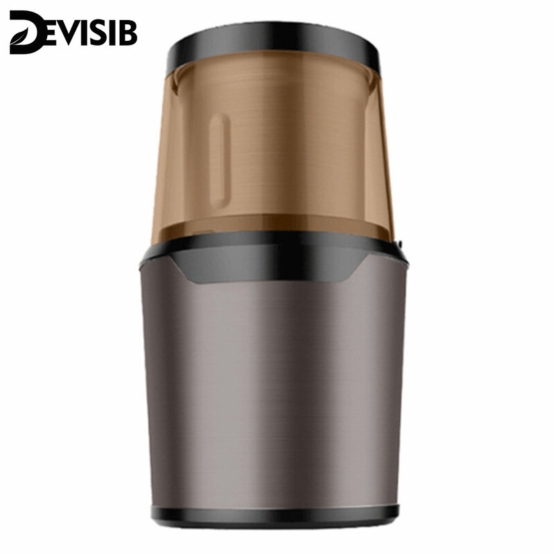 DEVISIB-커피 그라인더 전기 80g 분리형 스테인리스 스틸 보울 브러시 포함, 콩 견과류 향신료 설탕 곡물 만들기
