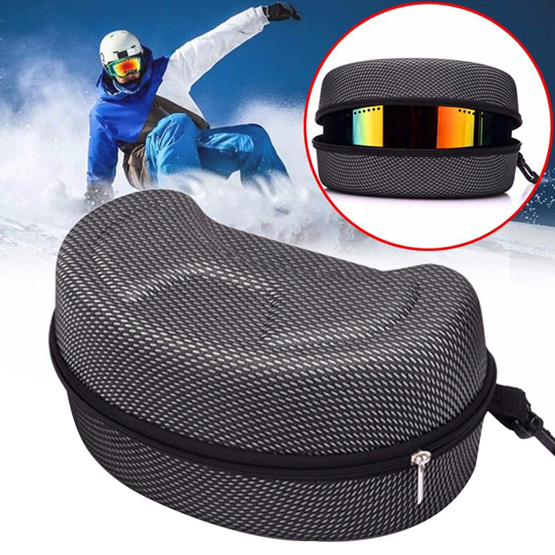 Proteção eva neve ski eyewear caso snowboard óculos de proteção óculos de sol estojo com zíper caixa dura titular