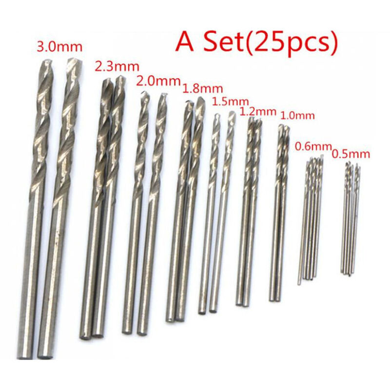 25 stücke/set 0,5 mm-3mm High Speed Stahl Twist Bohrer Loch Bits Präzision Pin Vise Modell Spirale Bohrer Mit micro-Bohrer Werkzeuge